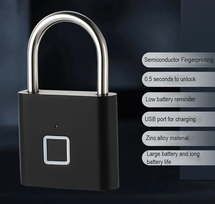 Fingerprint Padlock – Smart Biometric Keyless Lock for Gym, Travel & Home Security