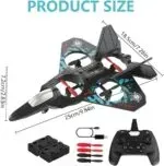 TAK TAK RC Fighter Jet Drone Toy – 2.4GHz Remote Control, 360° Stunt Plane with Lights